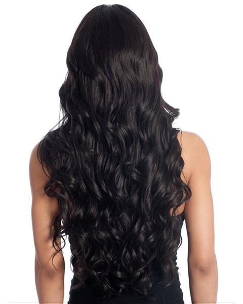 Flexibility Black Wavy Long African American Wigs