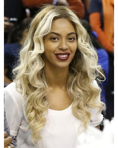 Chic Style Beyonce 22 Inches Remy Hair Long Wavy Lace Wig