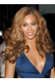 Beyonce Knowles Fabulous 100% Human Hair Long Spiral-curly Glueless Lace Front Wig about 22 Inches