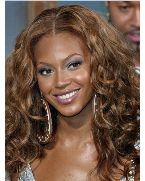 Beyonce Knowles100% Human Hair Stylish Mid-length Curly Full Lace wig about 16 inches