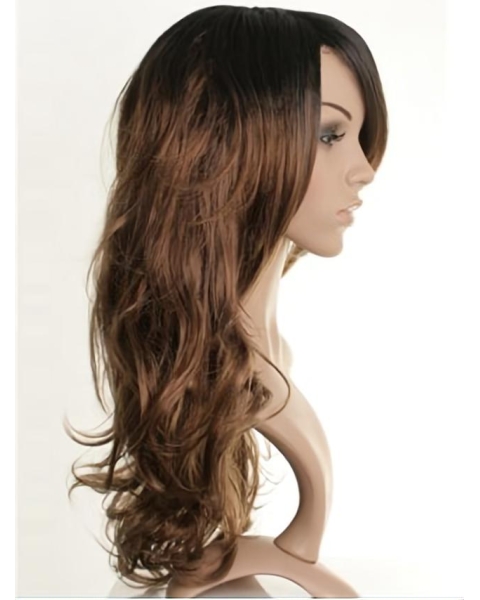 Trendy Brown Wavy Long Celebrity Wigs