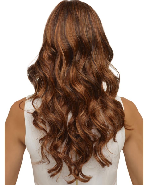 Auburn Wavy Synthetic Long Wigs