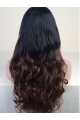 24" Long Wavy Full Lace Wigs Two Tone Ombre Wigs