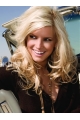 Attractive and enthusiastic long wavy lace wig about 16 inches