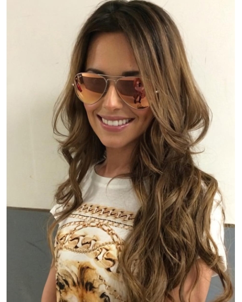 Beautiful Long Wavy Brown Layered Cheryl Cole Inspired Wigs