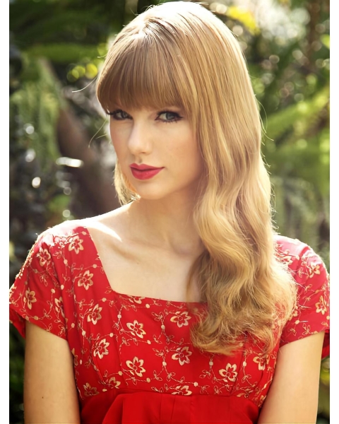 New Design Long Wavy Blonde With Bangs Taylor Swift Inspired Wigs