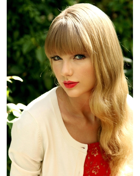 New Design Long Wavy Blonde With Bangs Taylor Swift Inspired Wigs