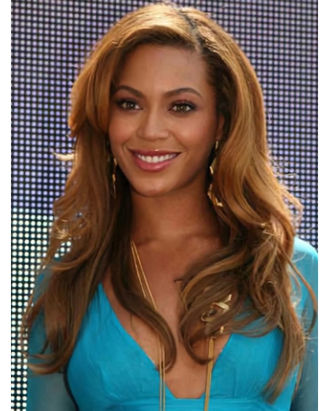 Beyonce Knowles 100% Human Hair Graceful Beautiful Long Wavy Full Lace Wig about 20 Inches