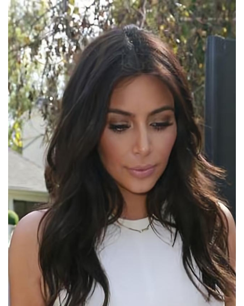 Kim Kardashian Long Natural Wave 100%b Human Hair Lace Wig 20 Inches