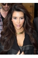 Amazing Elegant Kim Kardashian Hairstyle Long Loose Wavy Brown Lace Wig 100% Human Hair 24 Inches