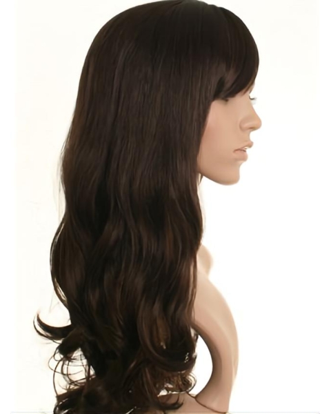 Stylish Brown Wavy Long Celebrity Wigs