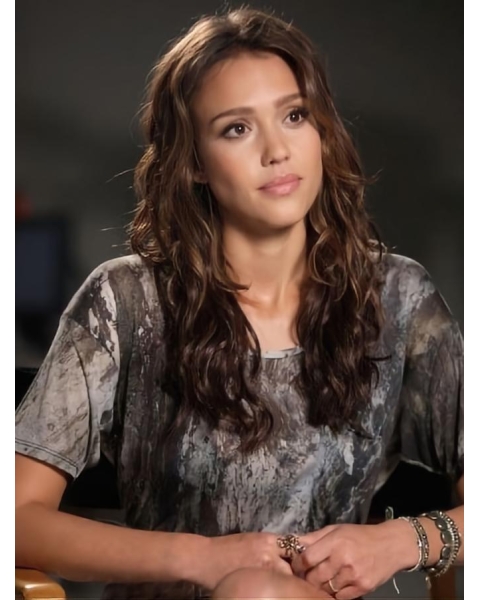 Amazing Brown Wavy Long Jessica Alba Wigs