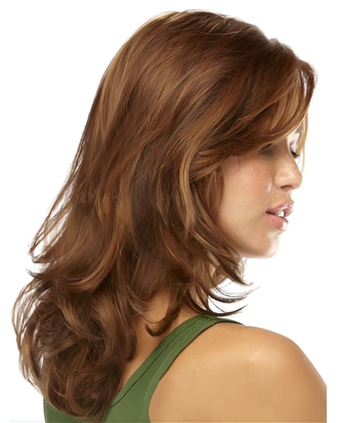 No-fuss Brown Wavy Long Synthetic Wigs