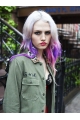 22 Inches Wavy Blonde to Purple Human Hair Ombre Wigs