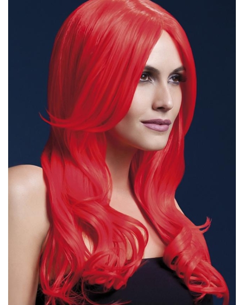 Beautiful Long Wavy Red Capless Synthetic Wigs