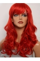 20 Inches Long Wavy Elegent Lace Front Red Synthetic Wigs