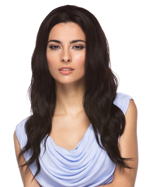 Comfortable Black Wavy Long Human Hair Wigs