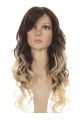 New Arrival 24 Inch long Wavy Style Lace Front 100% Remy Hair Ombre Wigs