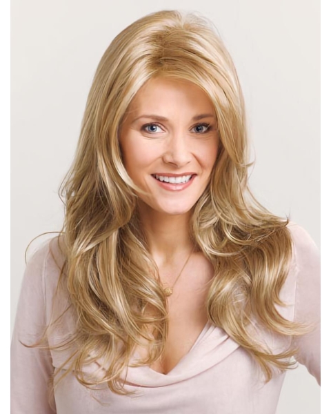 Fashion Blonde Wavy Synthetic Long Wigs