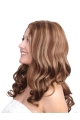 Brown Wavy Remy Human Hair Gorgeous Long Wigs