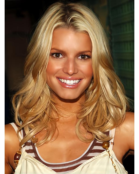 Jessica Simpson perfectly designed long layered wavy glueless lace front wig about 16 inches