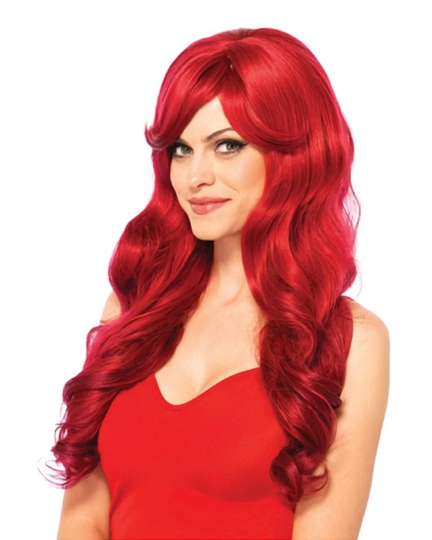 Long Wavy Capless Synthetic Red Wigs