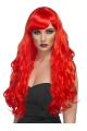 Sexy 24 Inches Long Wavy Lace Front Red Synthetic Wigs