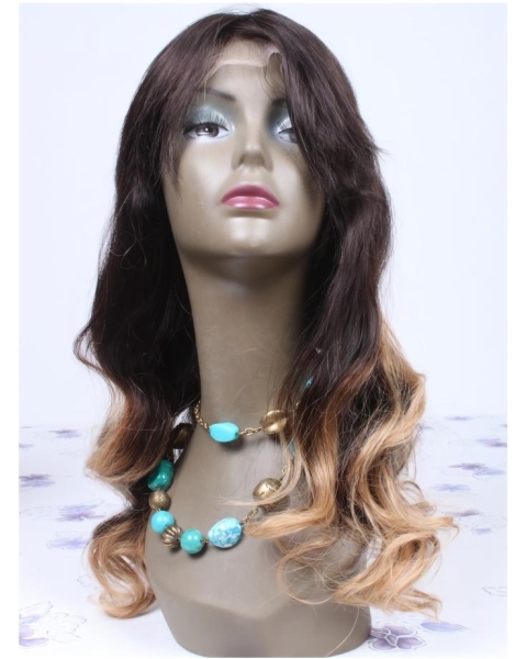 18" Long Wavy Full Lace Ombre Wigs