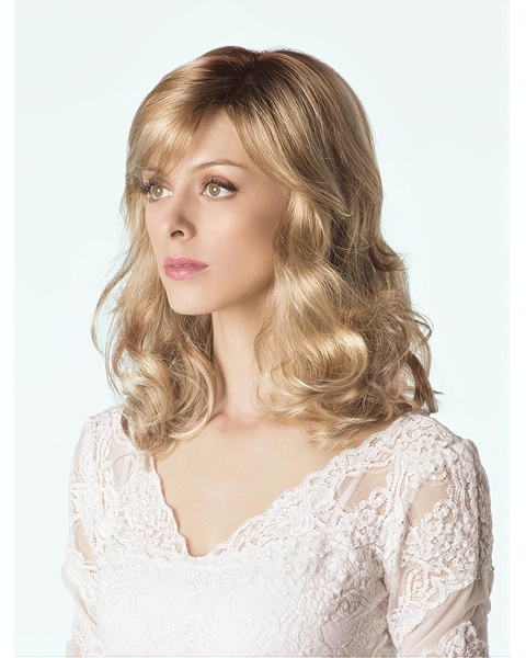 New Design Long Wavy Blonde With Bangs Fabulous Wigs