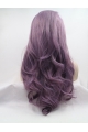 Long Purple Layered 26" Lace Front Wavy Synthetic Wigs