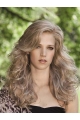 Curly 16" Blonde Monofilament Layered Long Wigs