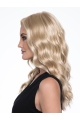 16" Curly Blonde Monofilament Wig Without Bangs