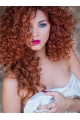 Comfortable Long Curly Lace Front Copper Wigs 16 Inch