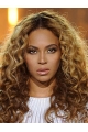 New Design Long Curly Blonde Without Bangs Beyonce Inspired Wigs