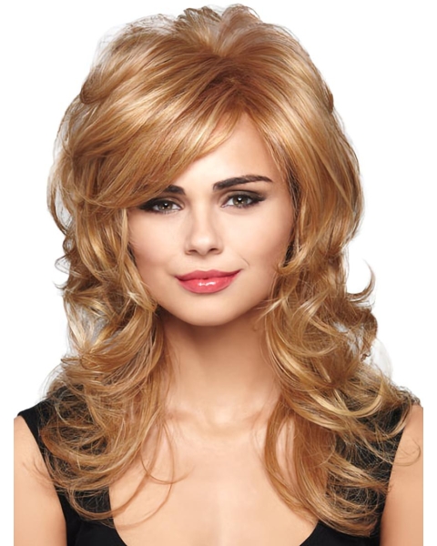 Blonde Curly Synthetic Soft Long Wigs