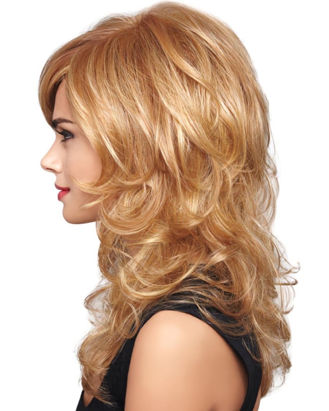 Blonde Curly Synthetic Soft Long Wigs