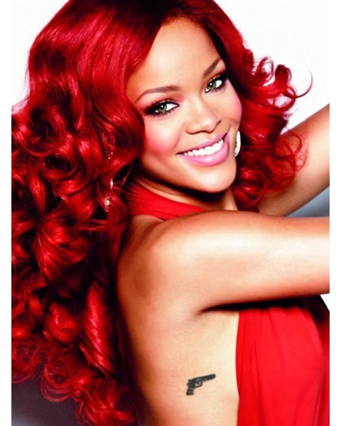 Light Red Curly Capless Synthetic Wigs