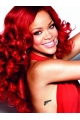 Light Red Curly Capless Synthetic Wigs