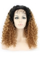 Amazing 22 Inch long Curly Style Lace Front 100% Remy Hair Ombre Wigs