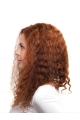 Trendy Auburn Curly Remy Human Hair Long Wigs