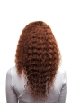 Trendy Auburn Curly Remy Human Hair Long Wigs