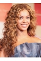 Beyonce Knowles Knock-out Long Curly Glueless Lace Front Human Hair Wig about 22 Inches