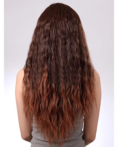 Remy Human Hair Long Fluffy Wavy Ombre Wigs