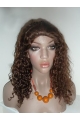 Tempting Brown Curly Long Human Hair Lace Front Wigs