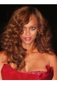 Tyra Banks Sexy Luscious Long Curly Lace Front Human Hair Wig 18 Inches