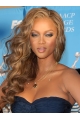 Tyra Banks Charming Sultry Long Curly Glueless Lace Front Human Hair Wig 22 Inches