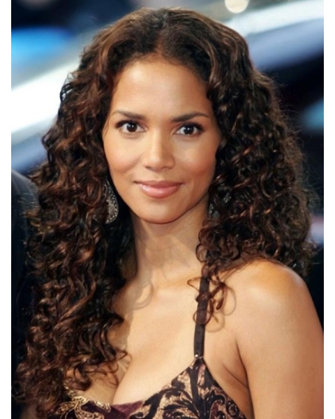 Halle Berry Gorgeous and Bouncy 100% Human Remy Hair Long Layered Curly Lace Front Human Hair Wig 20 Inches