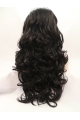 Without Bangs Black 28" Curly Long Lace Front Synthetic Wigs