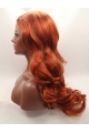 Without Bangs Orange 20" Curly Long Lace Front Synthetic Wigs