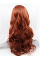 Synthetic Auburn 26" Curly Lace Front Without Bangs Long Wigs